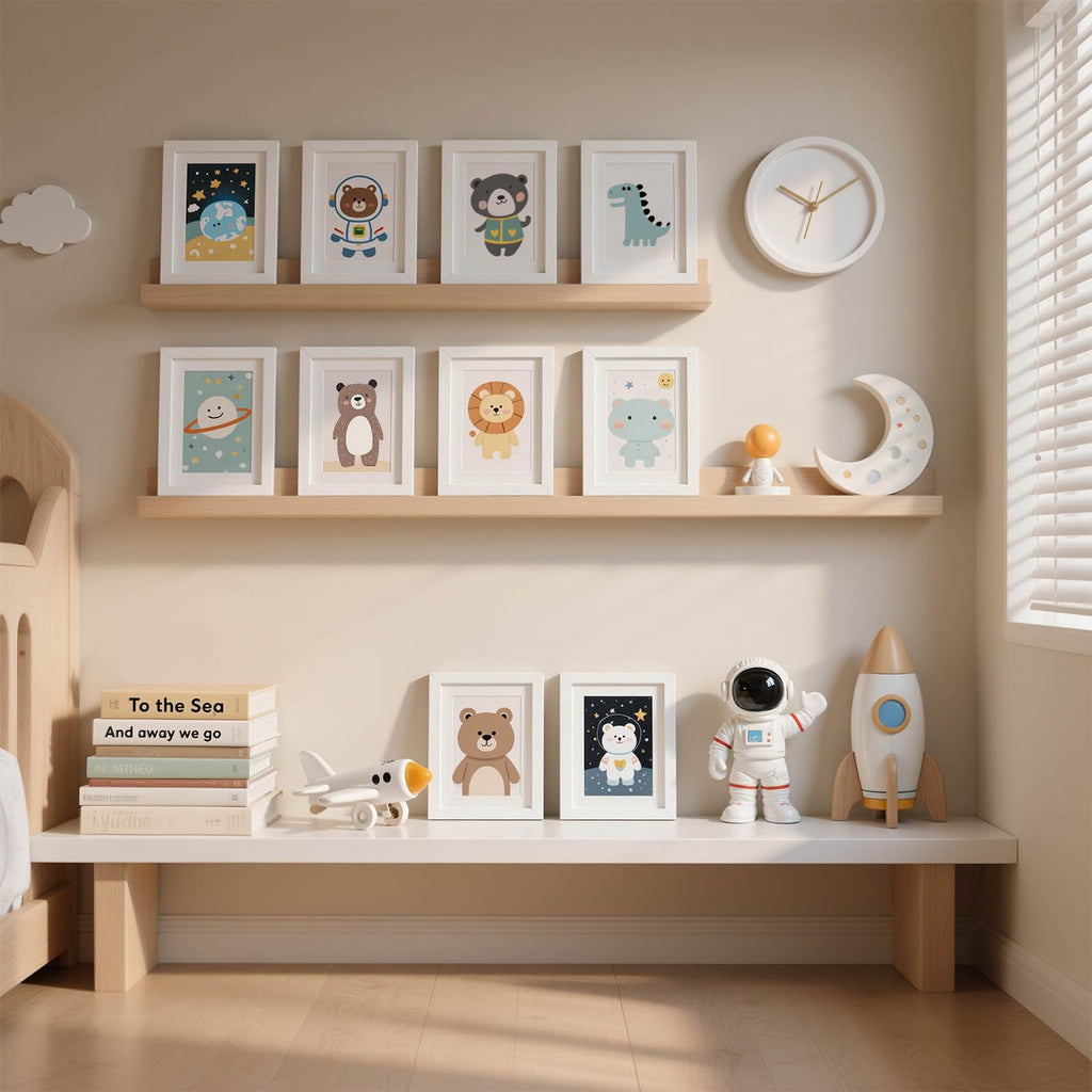 5x7 Picture Frames Set of 10, Wall or Tabletop Display, White
