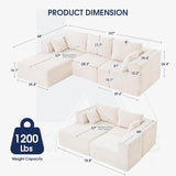 107'' Modular Sectional Sofa, L Shaped Cloud Couch for Living Room