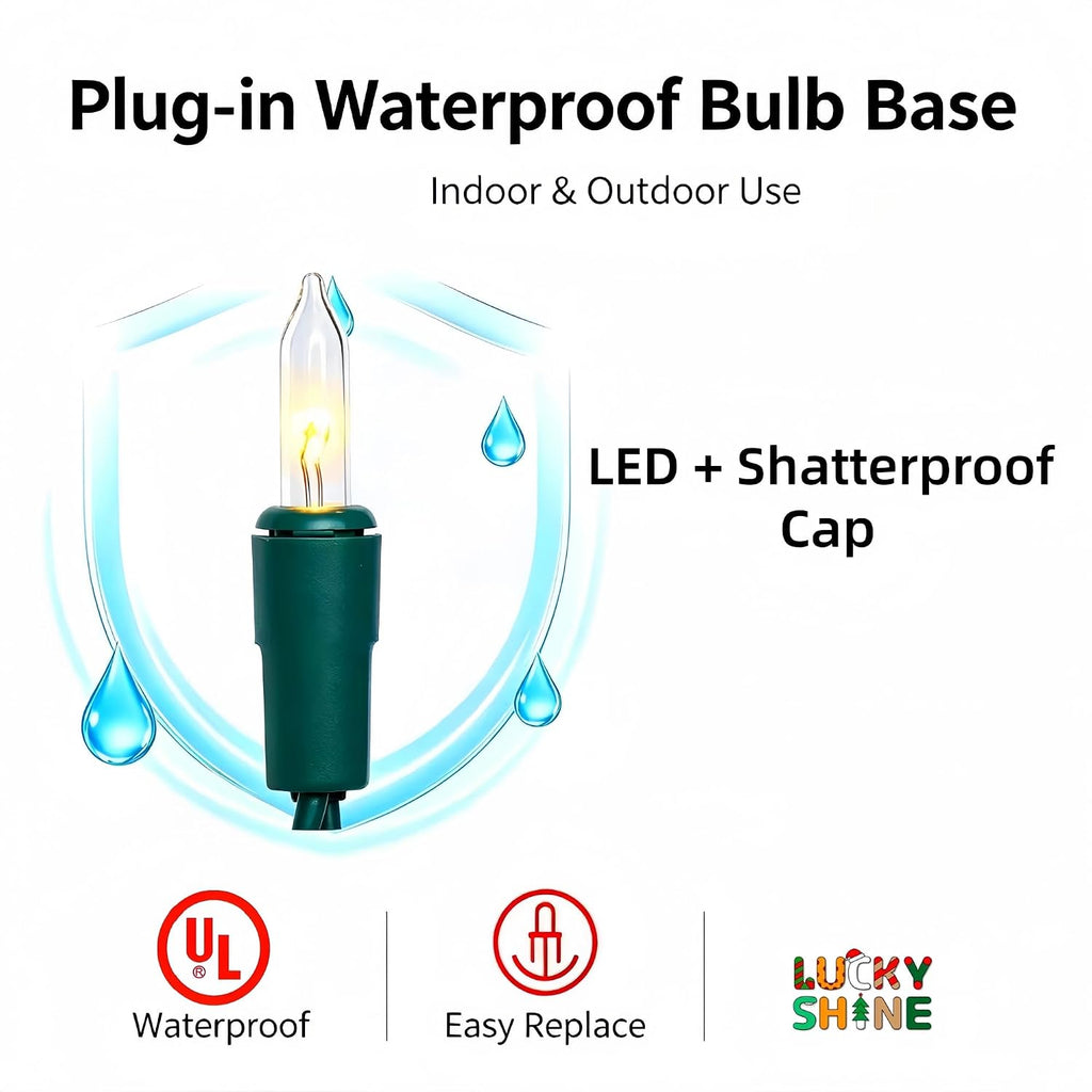150 LED Warm White Christmas Lights, UL Certified and Commercial Grade Green Wire String Lights 50 Ft, for Indoor
