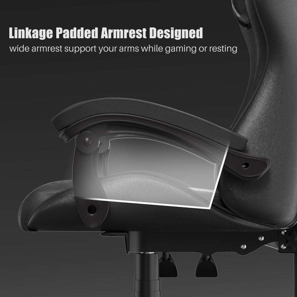 Gaming Chair with Lumbar Support, Ergonomic Video Game Chairs Black