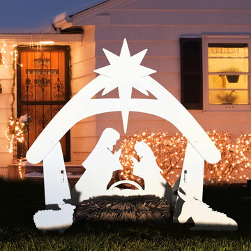 Outdoor Nativity Scene, Weatherproof Nativity Sets for Christmas Outdoor Decor, Large Holy Family Nativity Set