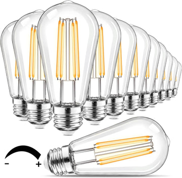 Shatterproof LED Edison Light Bulbs, 60W Equivalent, E26 Dimmable
