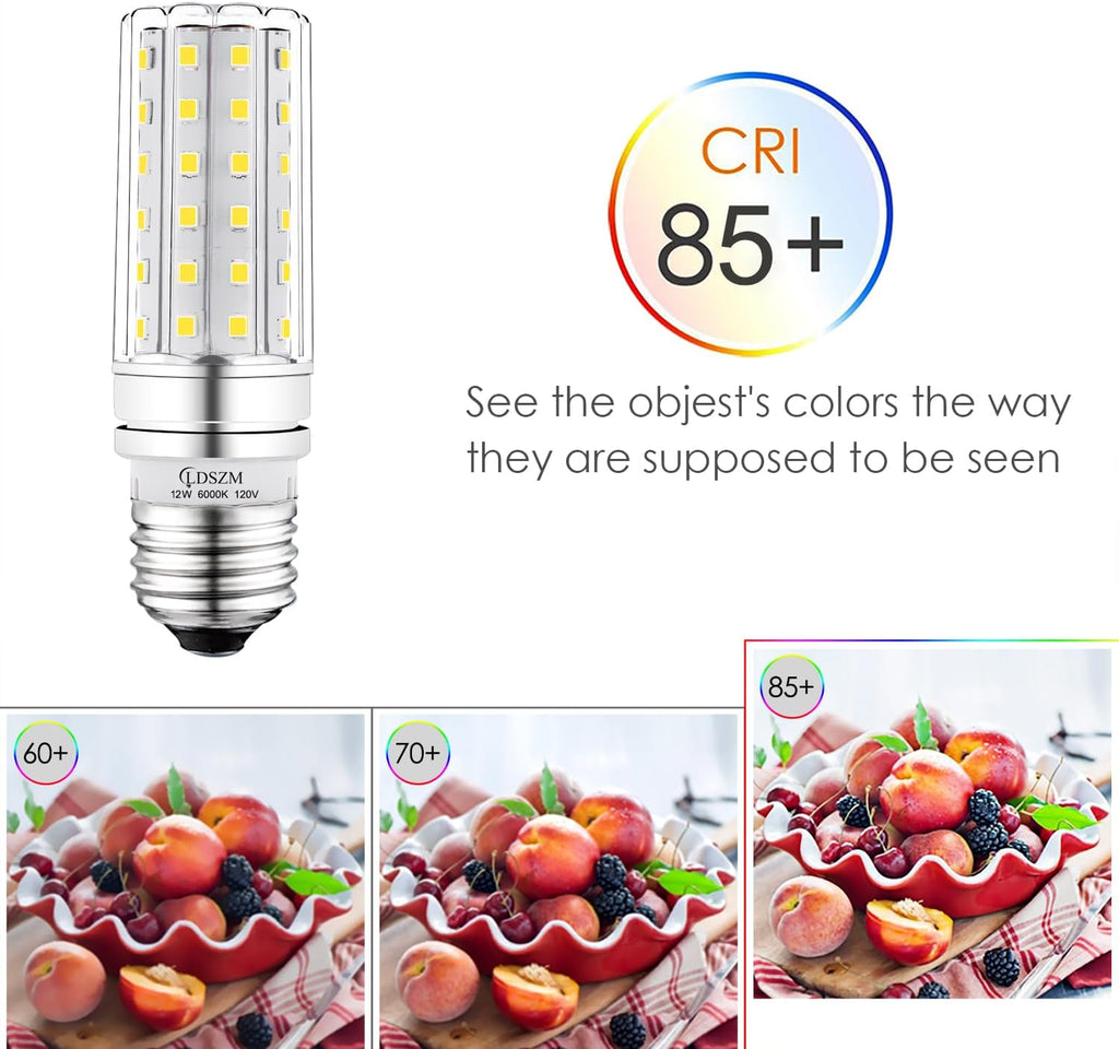 LED Light Bulb 100w Equivalent 1200 Lumen 6000K Cool Daylight White 12W LED Super Bright Bulb E26 Base Non-Dimmable