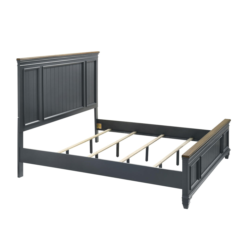 Riverton Shiplap Wood Panel Bed, Slate Blue