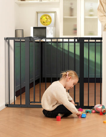 29-43" Baby Gate for Stairs, 36" Tall,, Black