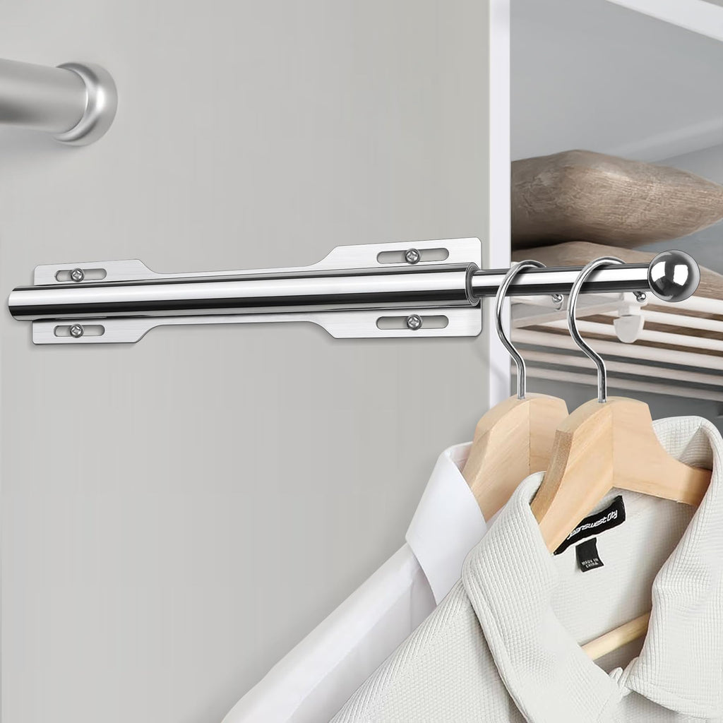 12" Valet Rod for Closet Pull Out (1 Pack, Chrome)