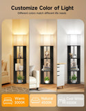 Floor Lamp with Shelves, Modern Tripod Standing Shelf Lamp with 3 Color Temperature Bulb