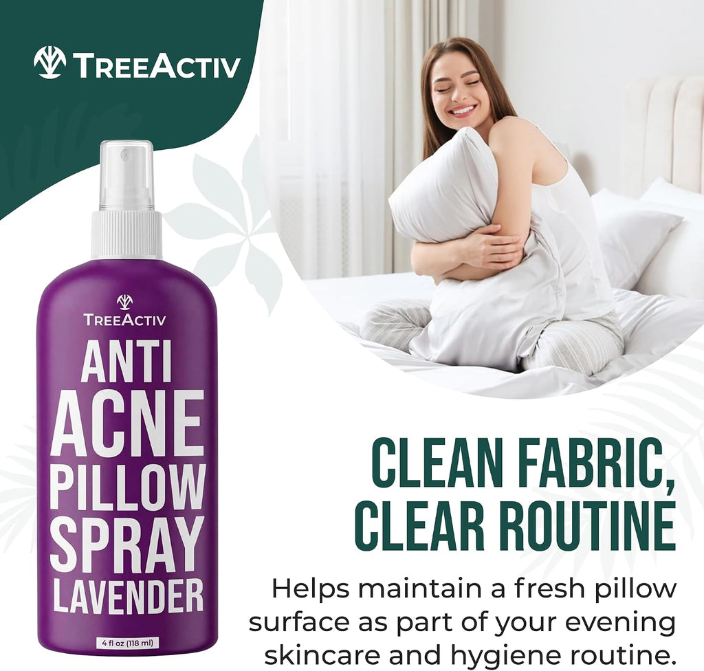 Anti-Acne Pillow Spray, 4 fl oz, Lavender Sleep Spray, Pure Lavender Essential Oil Air Freshener, Pillow Linen Spray - Set of 4