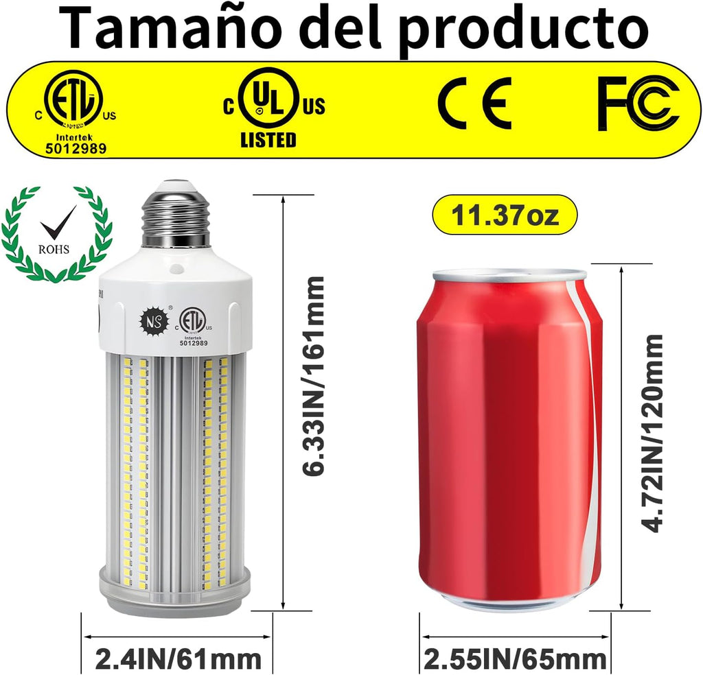 NS LED Corn Light Bulbs 9000 Lumens Super Bright (600W Equivalent), A19 60W E26 5000K Daylight, Energy Saving 90%