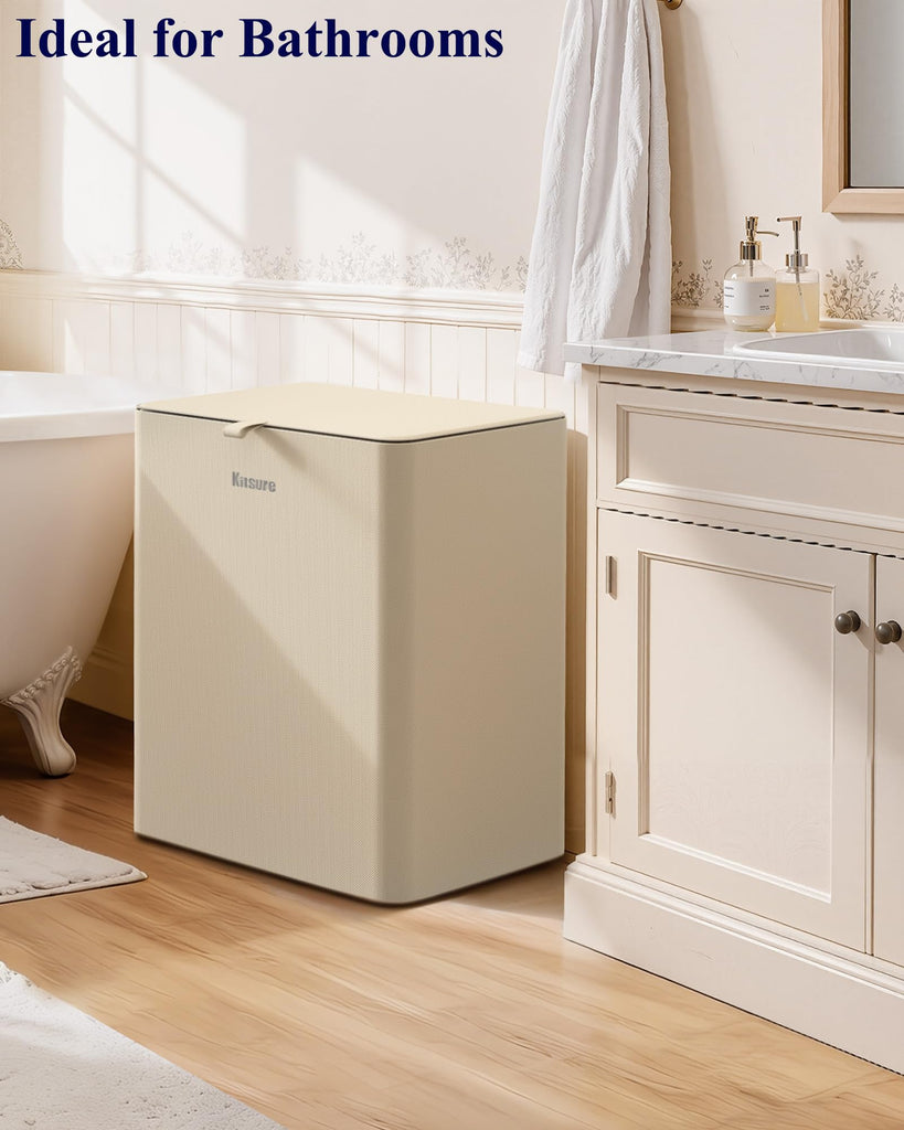 Laundry Hamper with Lid 160L, 2-Compartment Sorter, Removable Bags