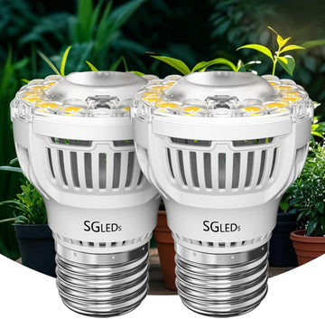 A15 7W Full Spectrum Grow Light Bulbs, E26, 2 Pack