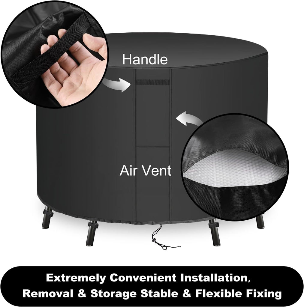 Outdoor Furniture Covers, Custom Size 48"(D) x 28"(H) Round Patio Table and Chair Waterproof Covers, Heavy Duty