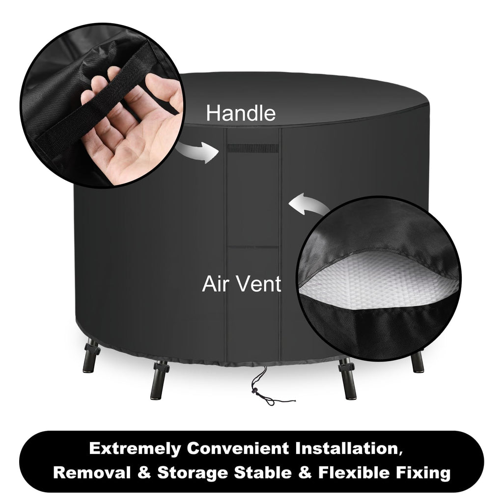 Outdoor Furniture Covers, Custom Size 24"(D) x 18"(H) Round Patio Table and Chair Waterproof Covers, Heavy Duty