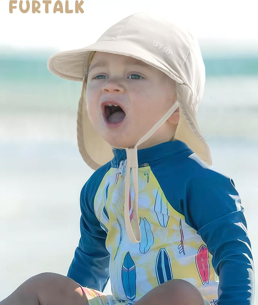 Baby Sun Hat with Neck Flap UPF 50+ Toddler Quick Dry Swim Hat