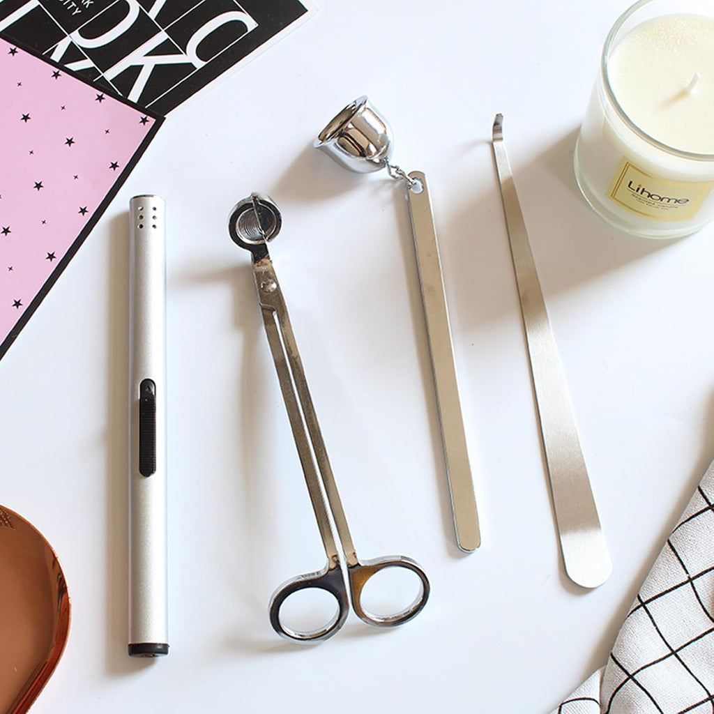 3 in 1 Candle Accessory Set, Candle Wick Trimmer Cutter, Snuffer, Dipper, Wick Care Kit with Trimmer, Dipper