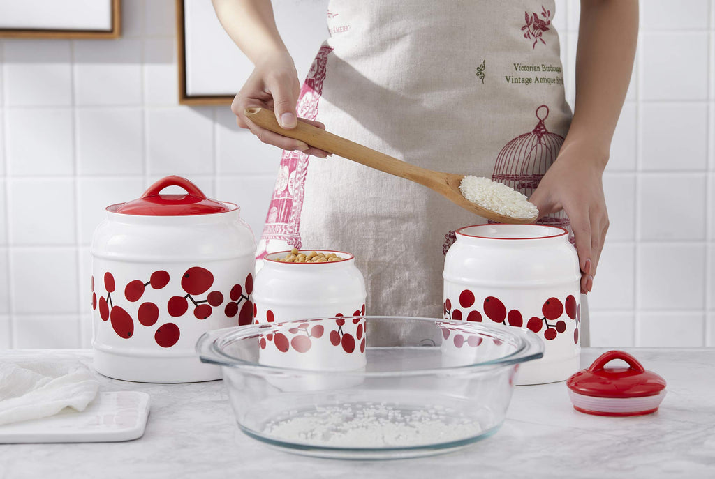 Ceramic canisters | 51 OZ Ceramic Food Storage Jar|White cookie jar|Ceramic canisters with lids|Coffee