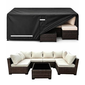 Rectangular Outdoor Furniture Covers Waterproof, 108.5" x 82.5" x 28" Heavy Duty Patio Furniture Covers, 100%