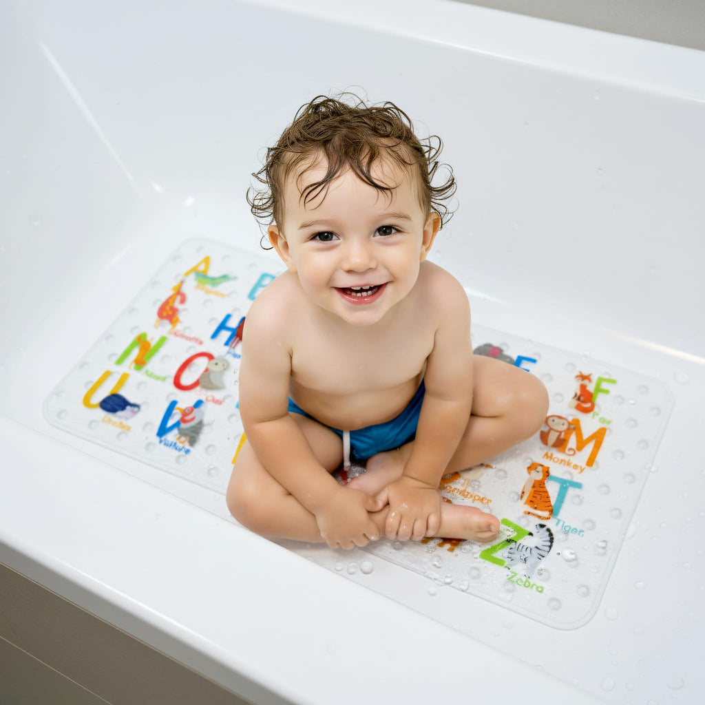 Kids Bath Mat for Tub, Non-Slip Toddler Bathtub Mat (Alphabet)