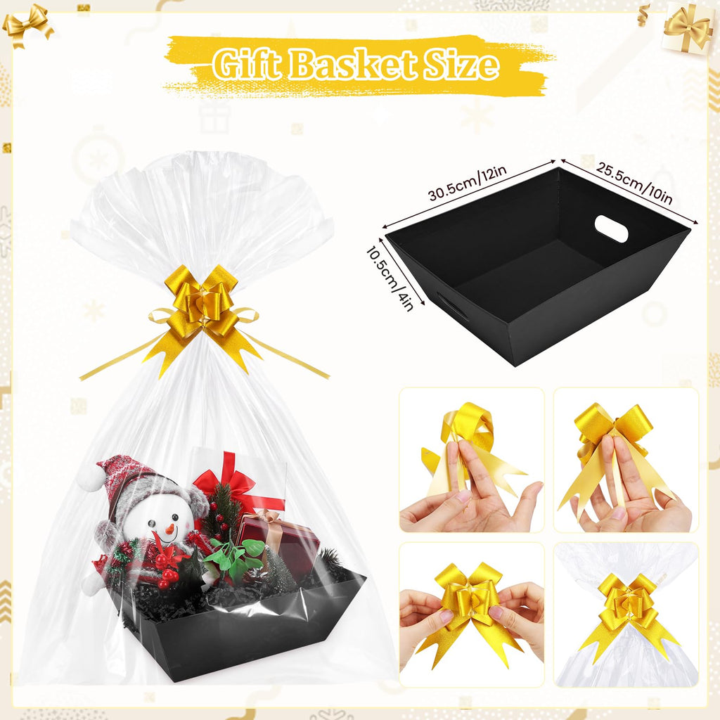 5 Pack Empty Gift Baskets to Fill - 12" x 10" Large Baskets for Gifts Empty, Sturdy DIY Gifts Baskets Sets with 200g