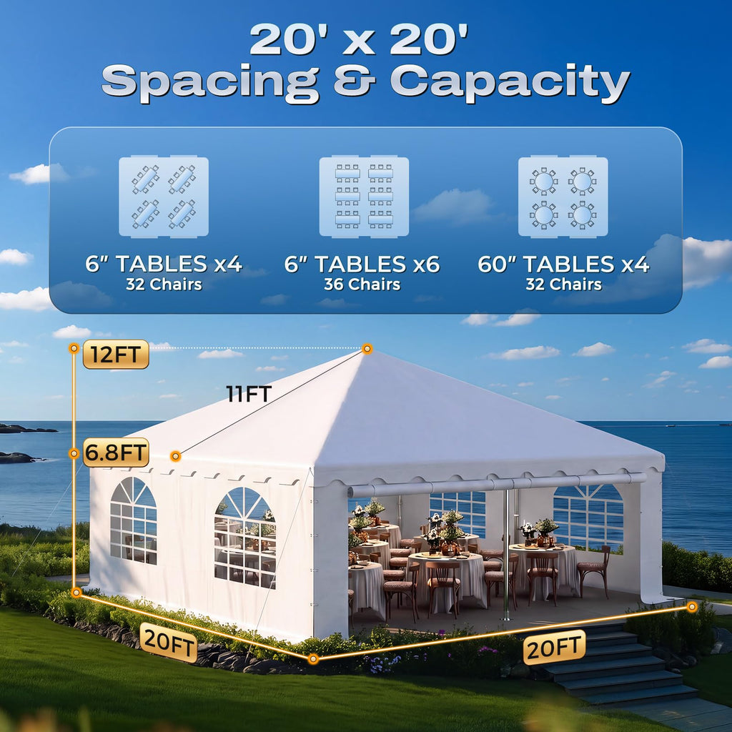 20x20 Heavy Duty West Coast Frame Party Tent, with Sides