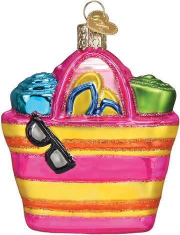 Beach Bag Glass Blown Ornaments