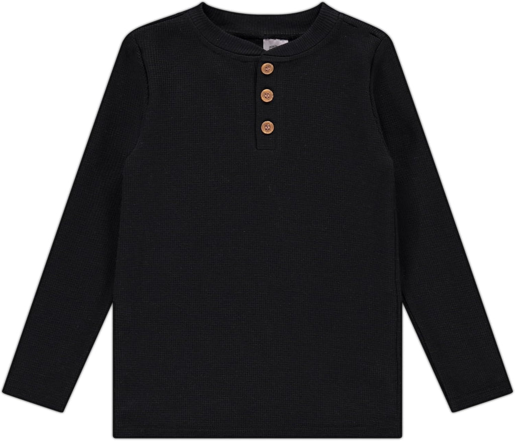 Pack Boys' Henley Long Sleeve Shirts - Soft Cotton Blend Toddler Tops, Everyday Basics, Size 12M