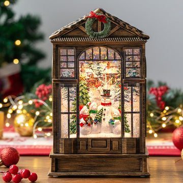 Christmas Snow Globe Lantern, Snowman Choir Musical Glowing Snow Globes, Indoor Home Christmas Decor, Battery or USB
