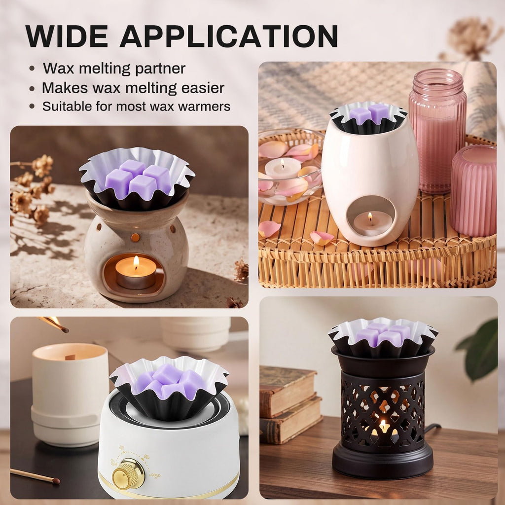 100 Pcs Wax Melt Liners Leakproof Reusable for Warmers, Black