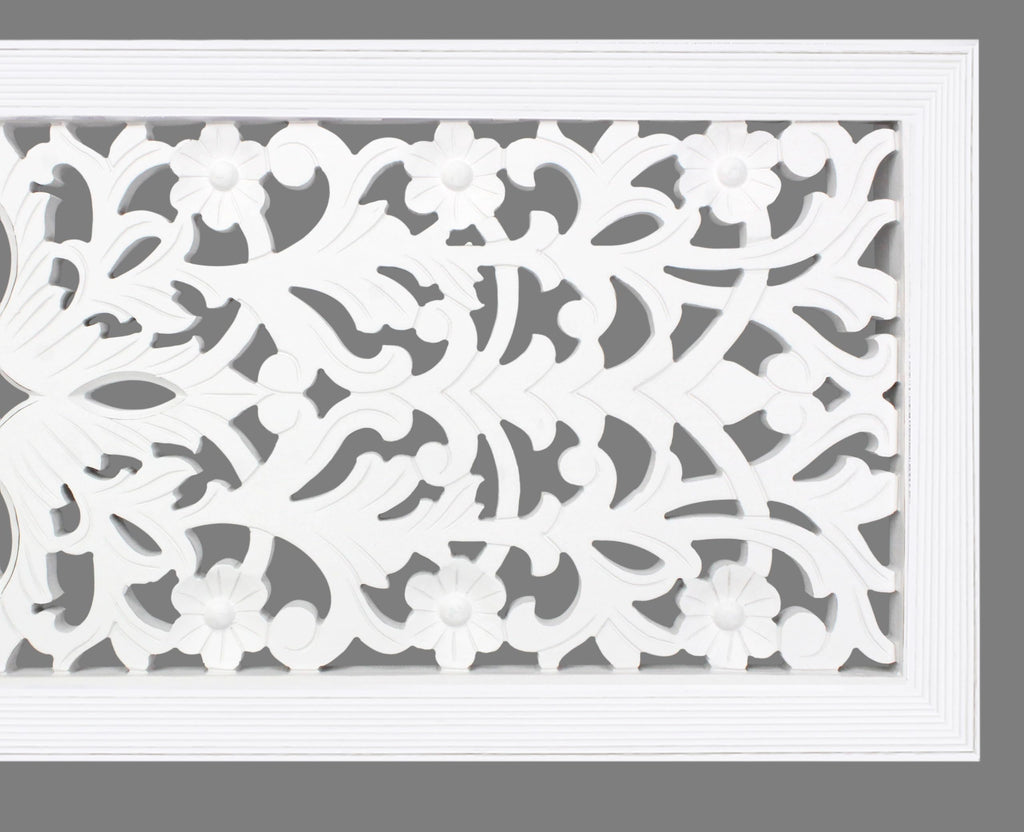 Solid Wood Sturdy Headboard - Rustic White