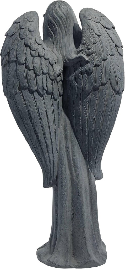 Standing Angel 25" High Faux Greystone Indoor-Outdoor Statue | Sculpture Catholic Religious English Decor Garden