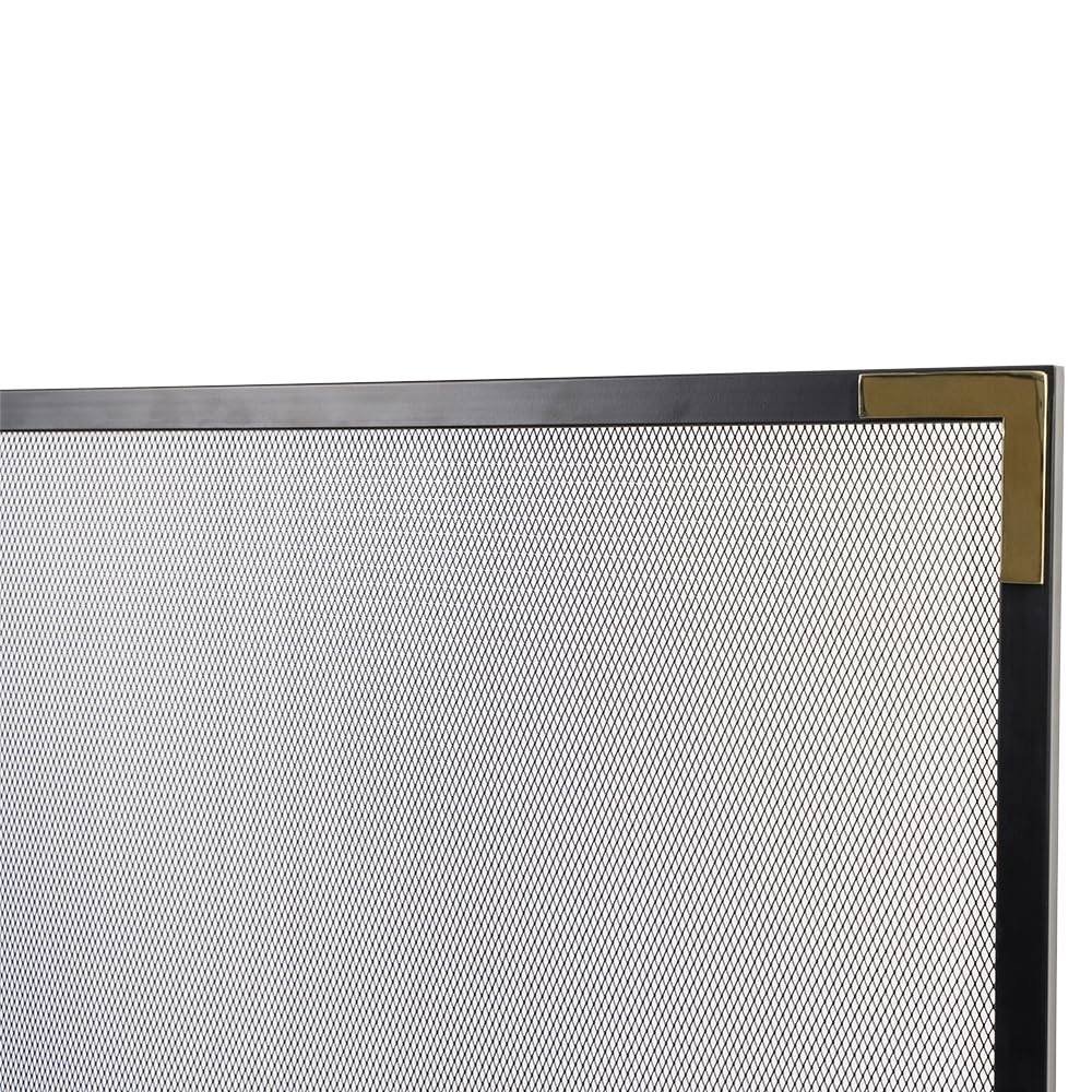 Cecilia Mesh Fireplace Screen with Durable Single Panel, Steel Frame