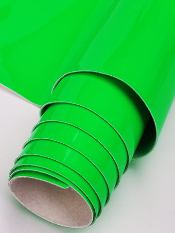 Patent Glossy NEON Vinyl TPU Leatherettes Fabric Fake Leather 52" Wide Sold by The Yard (Patent, NOEN Green)