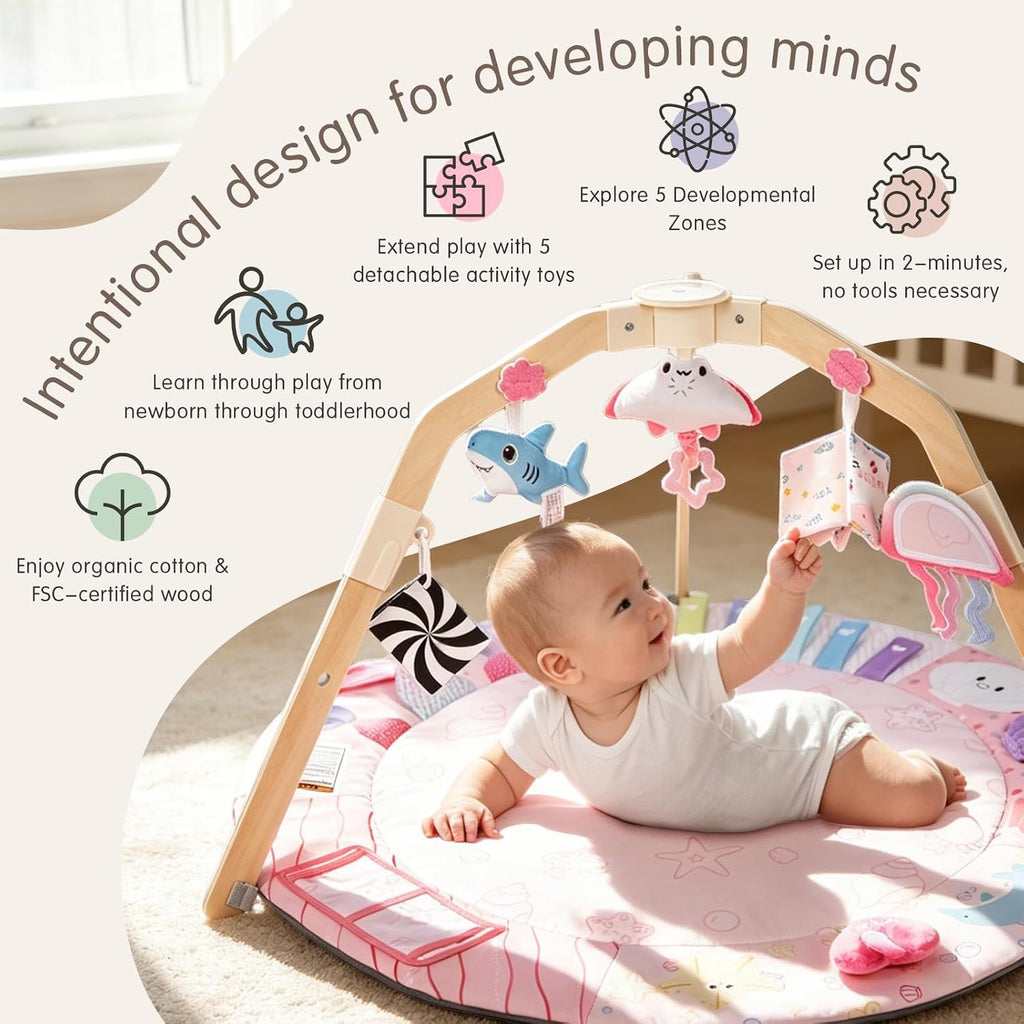Play Gym&Activity Mat,5 Development Zones Tummy Time Mat
