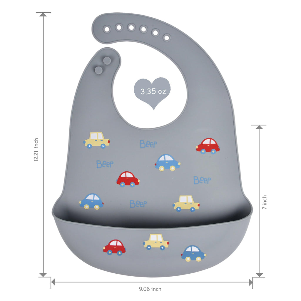 2 Pack Silicone Baby Bibs With Adjustable Fit Waterproof