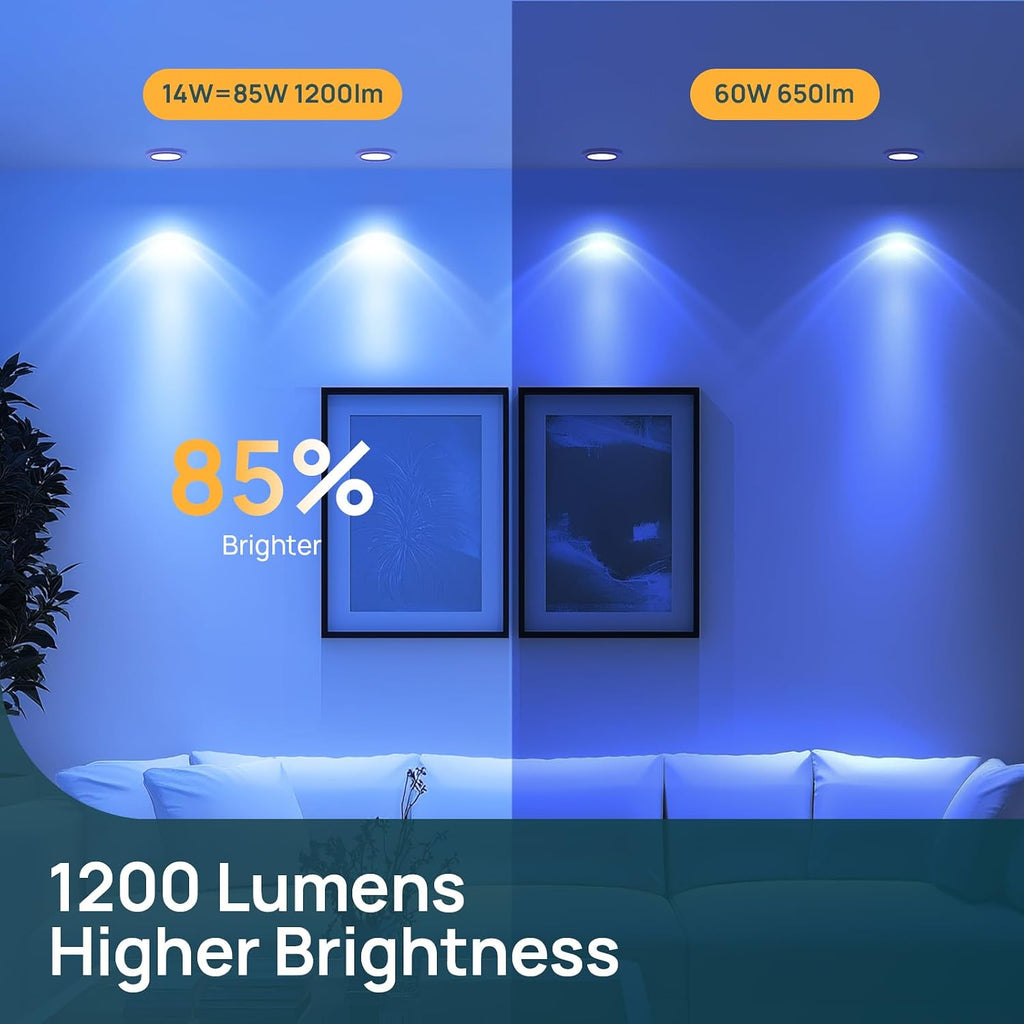 Matter BR30 Smart Light Bulb 650LM 4Pack with Matter BR30 Smart Light Bulb 1200LM 4Pack