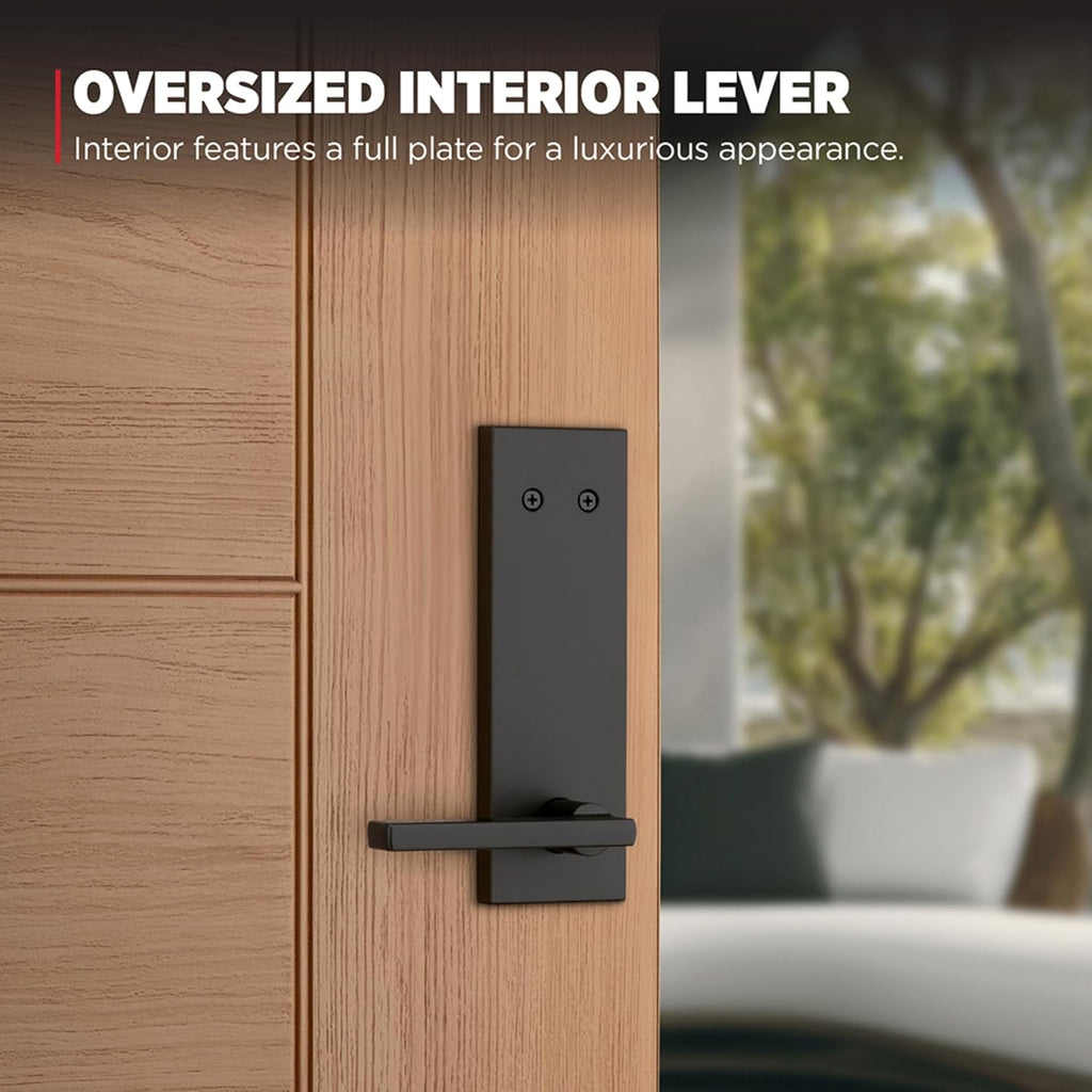 Caerus Front Door Lock Handle and Deadbolt Set, Entry Handleset Exterior with Interior Reversible Lever, Matte Black - Door Handleset