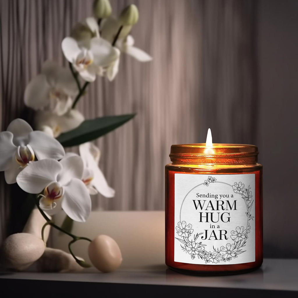 Sending Hug Gifts for Women Men - Warm Hug Candle - Relaxation Get Well Sympathy Gift Anxiety Stress Relief - Gift