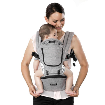 Ergonomic Hip Seat Baby Carrier, 6 Carry Positions, Newborn to Toddler, Lumbar Support, Adjustable Waist Belt