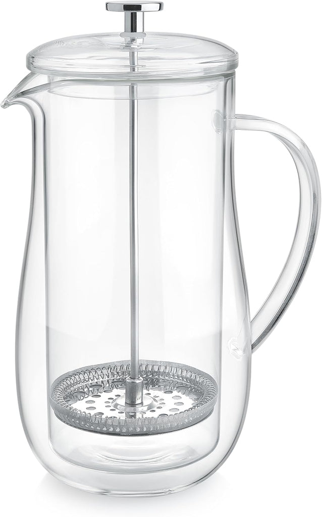 Insulated Double-Walled Glass French Press - 100% Plastic-Free Tea & Coffee Press for Pure, Rich Flavor | 34 oz