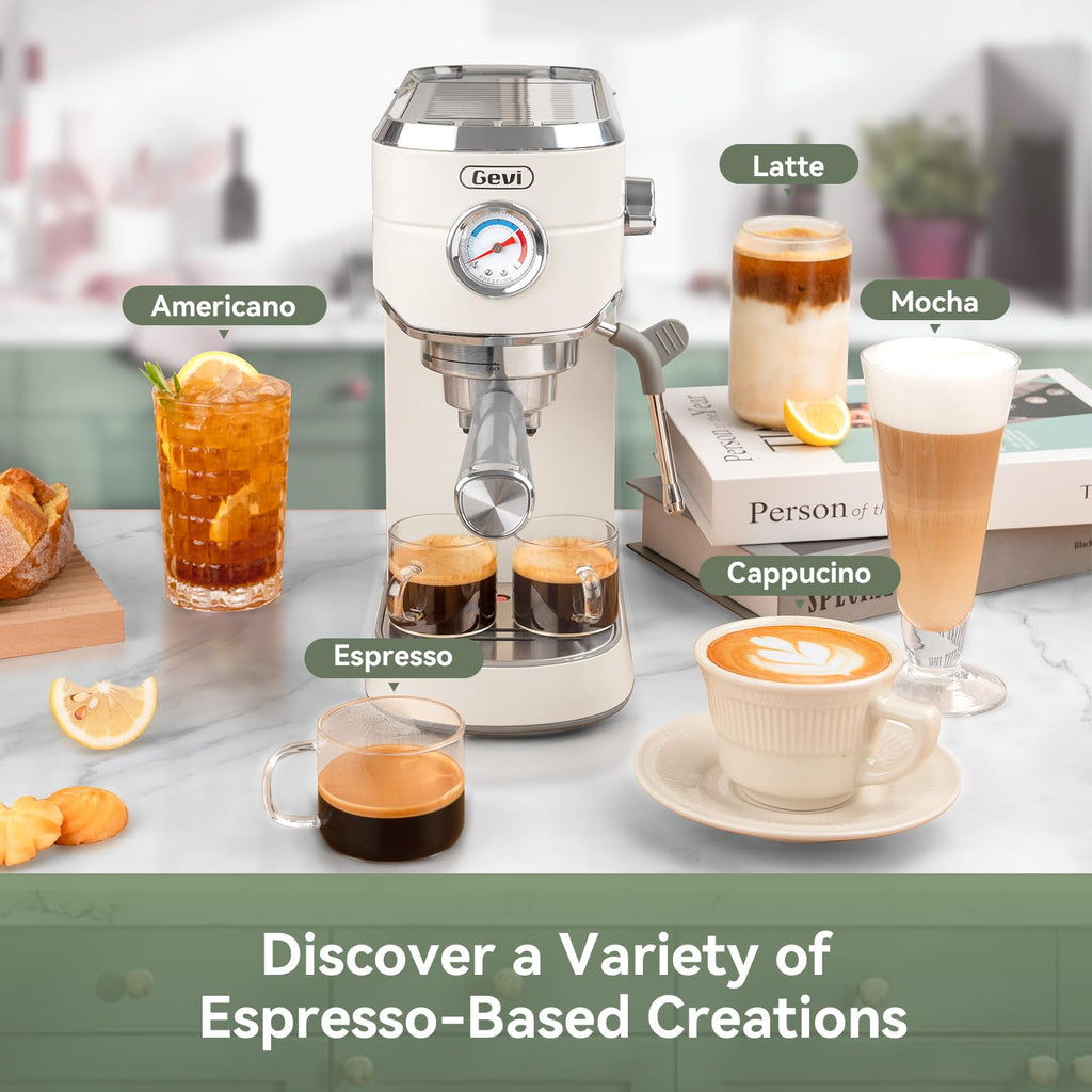 20 Bar Espresso Machine with Conical Burr Anti-Static Coffee Grinder