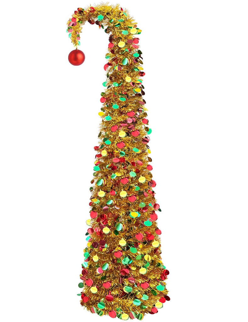 6 FT Pop Up Curved with Lights & Ball for Christmas Decor