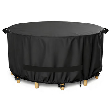 Round Patio Furniture Cover, 48Dia x 28H Inches, Black