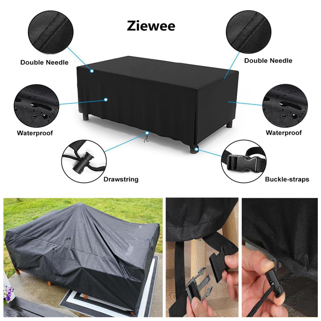 Outdoor Patio Furniture Covers Waterproof 88" L x 68" W x 30" H Rectangular Outdoor Table and Chair Set Cover Wind