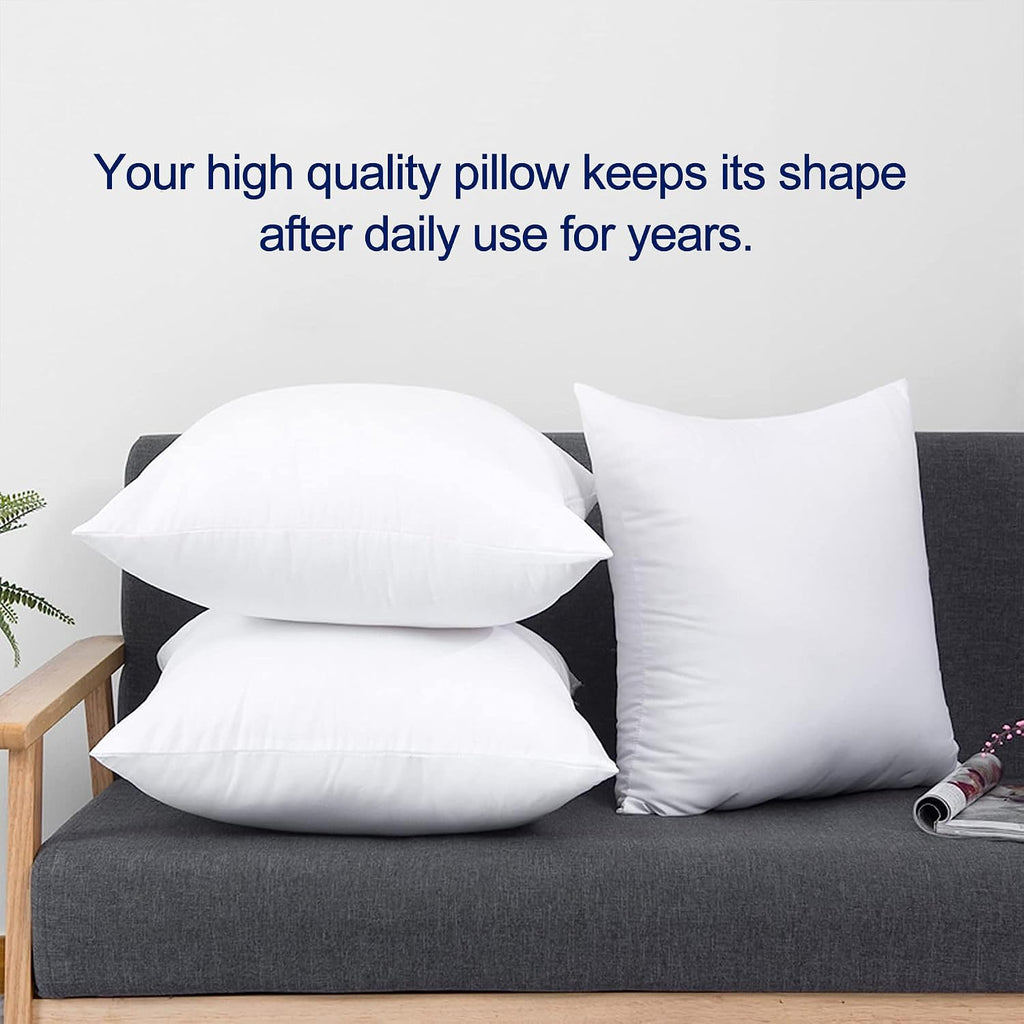 12x20 Pillow Inserts ()- 100% Cotton Covering Down Alternative Throw Pillows White for Couch Bed Sofa - Set of 2
