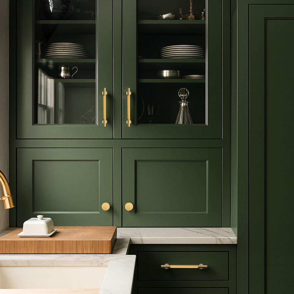 Solid Brass Cabinet Pulls, 3-3/4-Inch Hole Center Handles