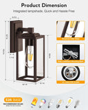2 Pack Outdoor Light Fixture, Brown Porch Lights Outside, Oil Rubbed Bronze Coach Lantern, Waterproof Outdoor Sconce Lights Wall Mount, ORB Outside Sconce for Porch, Patio, Doorway, Anti-Rust A123-B0C74BJV6Q