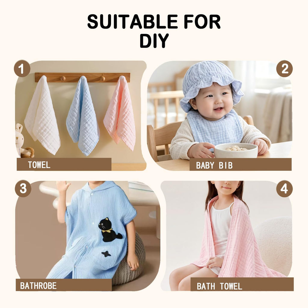 Double Gauze Cotton Fabric by the Yard - 53in Wide 107#-3Y
