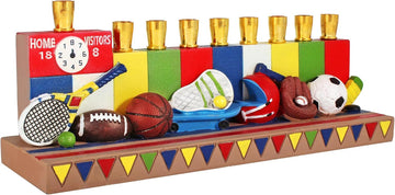 Hanukkah Sports for Kids Polyresin Chanukah Candles for Children 3D Sculptured Boys & Girls Ball Games Hanukkiah