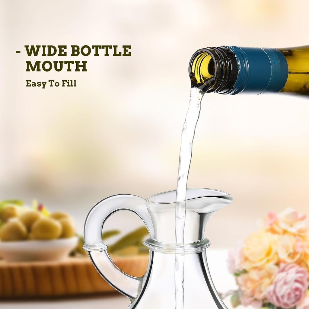 12 oz Glass Oil Cruets with Stopper Bottle Vinegar Dispenser Small Salad Dressing Container Round Jar Glass - Set of 12
