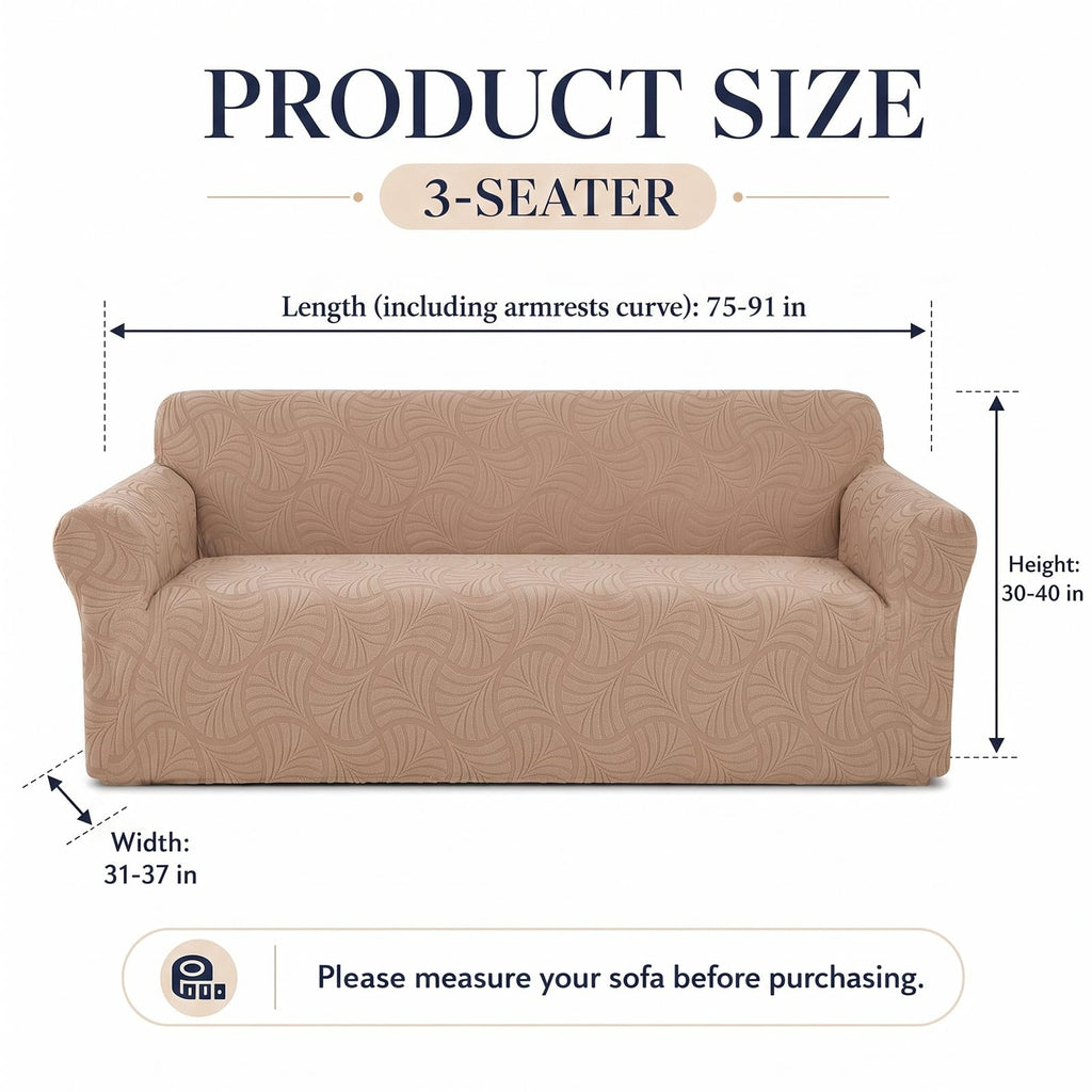 Sofa Slipcover Stretch Jacquard 3-seat Elastic Washable Couch Cover